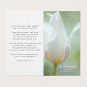 Carte De Visite Prière commémorative des funérailles du printemps  (Extérieur déplié)