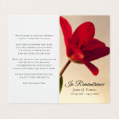 Carte De Visite Prière commémorative des funérailles du printemps  (Extérieur déplié)