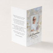 Carte De Visite Prière commémorative des funérailles florales de l (Extérieur)