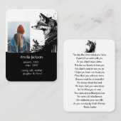 Carte De Visite Prière commémorative Fox renards Nature Animal (Devant / Derrière)