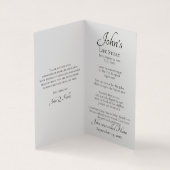 Carte De Visite Prière commémorative funéraire de Leaves Lane (Intérieur)