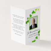 Carte De Visite Prière commémorative Green English Ivy Vine (Extérieur)