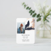 Carte De Visite Prière commémorative Loup solitaire Howling animal (Debout devant)