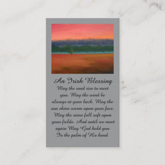 Carte De Visite Prière commémorative rouge violet vert irlandais B (Devant)