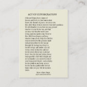 Carte De Visite Prière de consécration catholique de l'enfant à Ma (Dos)