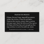 Carte De Visite Prière de gratitude du prêtre catholique Thanksgiv (Dos)