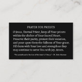 Carte De Visite Prière de gratitude du prêtre catholique Thanksgiv (Dos)