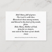 Carte De Visite Prière de Hail Mary (Dos)