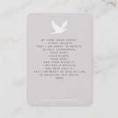 Carte De Visite Prière de la fille à tête rouge de la colombe comm (Dos)