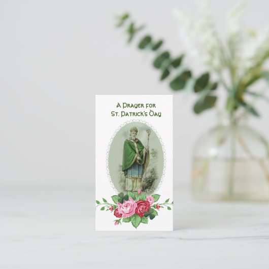 Carte De Visite Prière de la Saint Patrick Bénédiction religieuse (Debout devant)