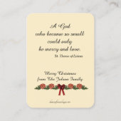 Carte De Visite Prière de la Sainte-Carte de Noël catholique Saint (Dos)