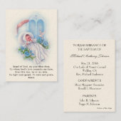 Carte De Visite Prière de l'Ange du Souvenir Baptême (Devant / Derrière)