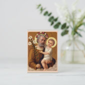 Carte De Visite Prière de Memorare de lis de St Joseph Jésus (Debout devant)