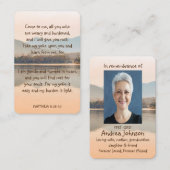 Carte De Visite Prière de photo commémorative Calm Lake Shore paci (Devant / Derrière)