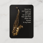 Carte De Visite Prière de photo commémorative Saxaphone Jazz Music (Devant)