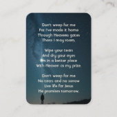 Carte De Visite Prière de photographie Céleste étoile ciel (Devant)