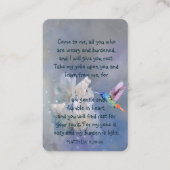 Carte De Visite Prière de photographie commémorative Fleurs blanch (Devant)