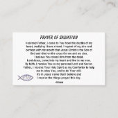Carte De Visite PRIÈRE DE SALUT ajouter église ou ministère à dos (Devant)