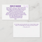 Carte De Visite PRIÈRE DE SALUT ajouter église ou ministère à dos (Devant / Derrière)