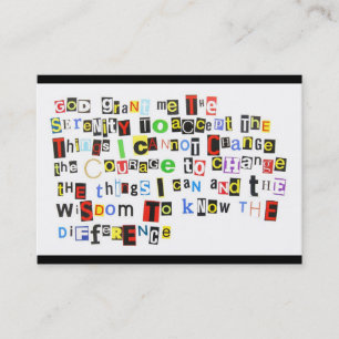 Carte De Visite Prière de sérénité