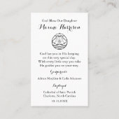 Carte De Visite Prière du baptême | Bougie du baptême (Dos)