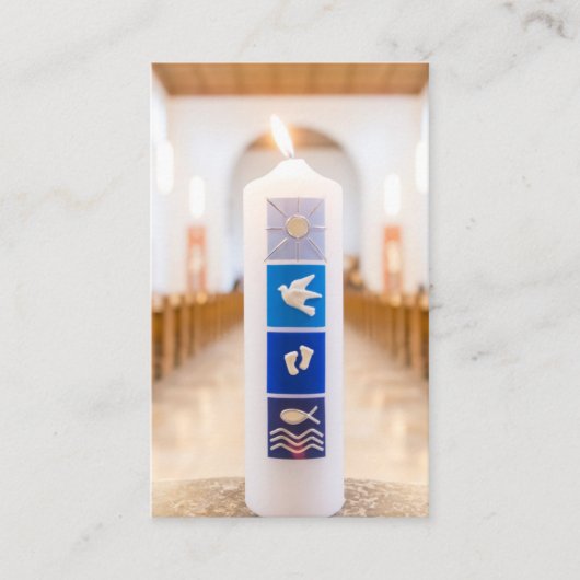 Carte De Visite Prière du baptême | Bougie du baptême (Devant)