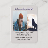 Carte De Visite Prière du Mémorial chrétien Loup solitaire Howling (Devant)