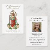 Carte De Visite Prière du Souvenir de l'obtention du diplôme du Sa (Devant / Derrière)