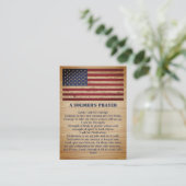 Carte De Visite Prière d'un soldat Drapeau américain Militaire (Debout devant)