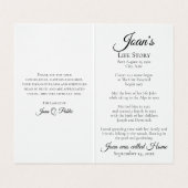 Carte De Visite Prière funéraire aux fleurs d'Hydrangée blanche (Intérieur déplié)