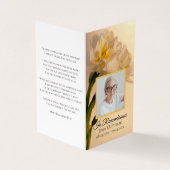 Carte De Visite Prière funéraire blanche double jonquille (Extérieur)