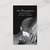Carte De Visite Prière funéraire du musicien de violon / Poème (Devant)