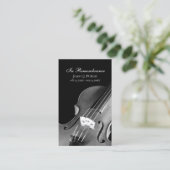Carte De Visite Prière funéraire du musicien de violon / Poème (Debout devant)