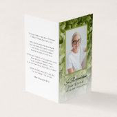 Carte De Visite Prière funéraire florale de l'Hydrangée verte (Extérieur)