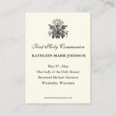 Carte De Visite Prière Guadalupe Première Communion Sainte (Dos)