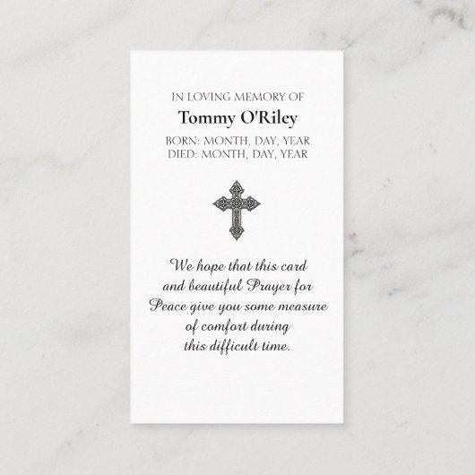 Carte De Visite Prière irlandaise Bénédiction violet vert orange b (Dos)