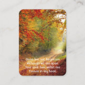 Carte De Visite Prière photo commémorative Automne automne Feuille (Devant)