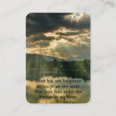 Carte De Visite Prière photo commémorative Beau ciel Soleil Lumièr (Devant)