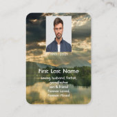 Carte De Visite Prière photo commémorative Beau ciel Soleil Lumièr (Dos)