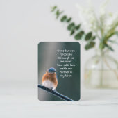 Carte De Visite Prière photo commémorative Bluebird Garden Bird (Debout devant)