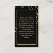 Carte De Visite Prière photo commémorative Cadres dorés sur mesure (Dos)