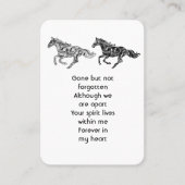 Carte De Visite Prière photo commémorative Chevaux d'art graphique (Devant)