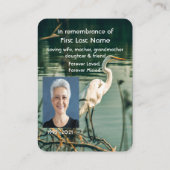 Carte De Visite Prière photo commémorative Oiseau d'Egret (Dos)