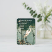 Carte De Visite Prière photo commémorative Oiseau d'Egret (Debout devant)