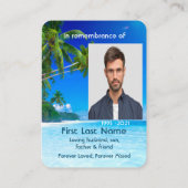 Carte De Visite Prière photo commémorative Plage tropicale Île exo (Dos)