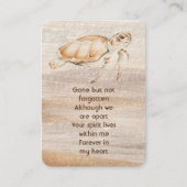 Carte De Visite Prière photo commémorative Sandy Beach Sea Turtle (Devant)