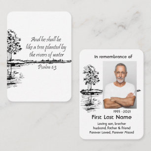 Carte De Visite Prière Photo Memorial Christian Psaum 1:3
