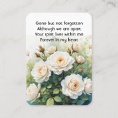 Carte De Visite Prière Photo Mémorial Roses Blanches Fleurs du Jar (Devant)