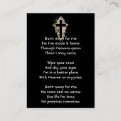 Carte De Visite Prière photographique commémorative Croix chrétien (Devant)