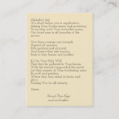 Carte De Visite Prière pour ceux dans le service militaire (Dos)